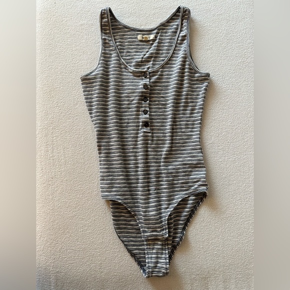 Madewell Tops - Madewell striped bodysuit. Great condition!
